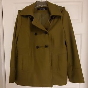 Olive green peacoat